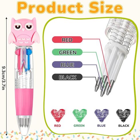 12 Pcs Multicolor Pen in One 4 in 1 Cute Pens Multicolor Fun Ballpoint Pen Colored Pens for Kids Mini Pens for Office Back to School Supplies Students Gift (Classic Style) in Saudi Arabia