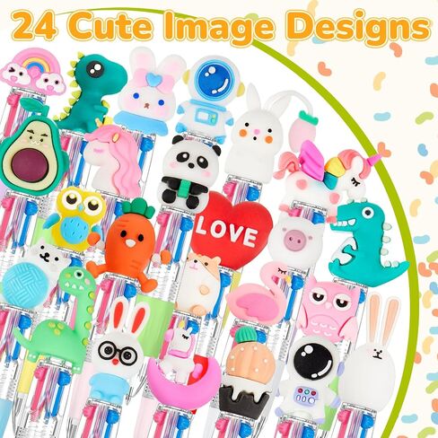 12 Pcs Multicolor Pen in One 4 in 1 Cute Pens Multicolor Fun Ballpoint Pen Colored Pens for Kids Mini Pens for Office Back to School Supplies Students Gift (Classic Style) in Saudi Arabia
