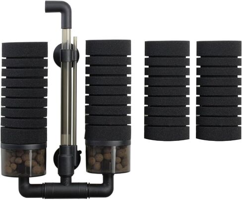 AQUANEAT Air Driven Sponge Filter, Quiet Aquarium Filter with Ceramic Media Balls, for Betta Fry Shrimp Tank, with 2 Spare Sponges in Saudi Arabia