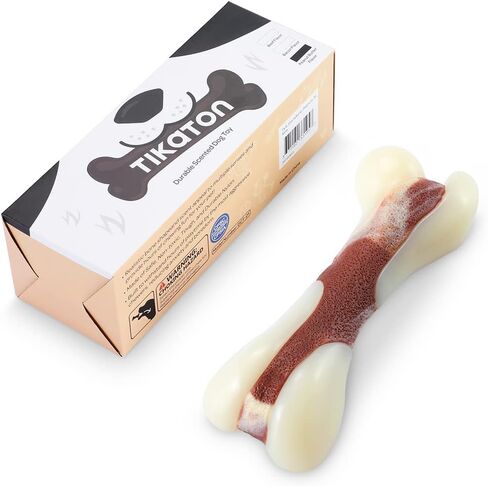 Tikaton Dog Phem Toys لمضغات العدوانية ، نكهة زبدة الفول السوداني دائمة الكلب التسنين مضغ ألعاب العظام لجرى كبيرة/متوسطة/صغيرة in Kuwait