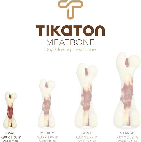 Tikaton Dog Phem Toys لمضغات العدوانية ، نكهة زبدة الفول السوداني دائمة الكلب التسنين مضغ ألعاب العظام لجرى كبيرة/متوسطة/صغيرة in Kuwait