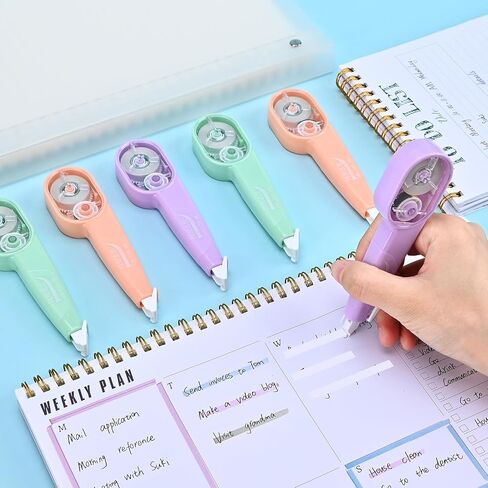 Temiary 3 PCS أشرطة تصحيح Whiteout مع 3 أجهزة كمبيوتر إضافية عبوات إضافية ، شريط أبيض قابل لإعادة التعبئة للكتابة ، يسهل استخدام قضيب على شكل القلم الجمالي لمستلزمات المكاتب المدرسية (قابلة للسحب) in Kuwait