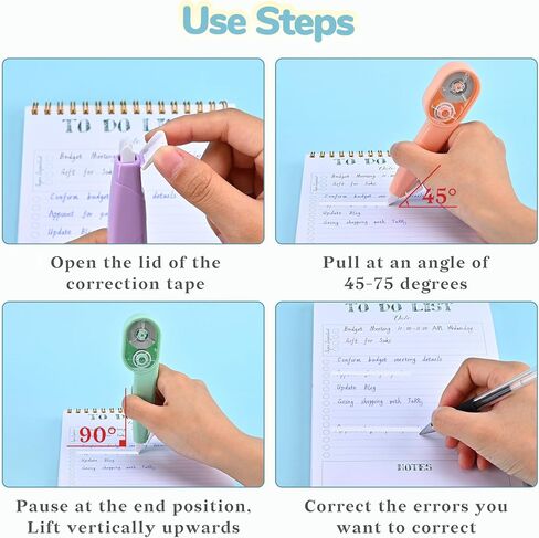 Temiary 3 PCS أشرطة تصحيح Whiteout مع 3 أجهزة كمبيوتر إضافية عبوات إضافية ، شريط أبيض قابل لإعادة التعبئة للكتابة ، يسهل استخدام قضيب على شكل القلم الجمالي لمستلزمات المكاتب المدرسية (قابلة للسحب) in Kuwait