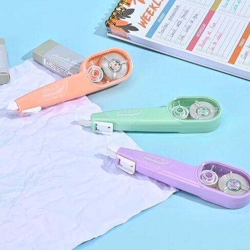 Temiary 3 PCS أشرطة تصحيح Whiteout مع 3 أجهزة كمبيوتر إضافية عبوات إضافية ، شريط أبيض قابل لإعادة التعبئة للكتابة ، يسهل استخدام قضيب على شكل القلم الجمالي لمستلزمات المكاتب المدرسية (قابلة للسحب) in Kuwait