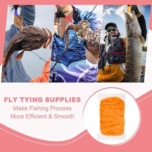 Patikil Chenille Fly Tying ، Rayon Chenille Fly Tying Materials Line Line Fly Thread Supplies لصنع خطاف الصيد in Kuwait