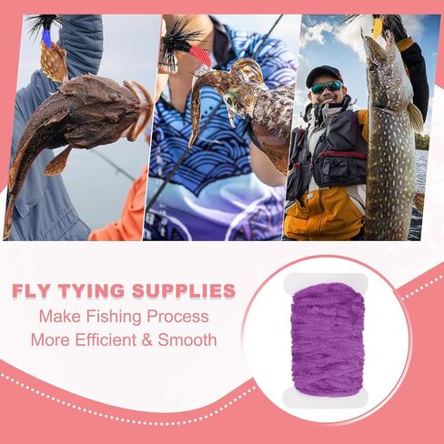 Patikil Chenille Fly Tying ، Rayon Chenille Fly Tying Materials Line Line Fly Thread Supplies لصنع خطاف الصيد in Kuwait