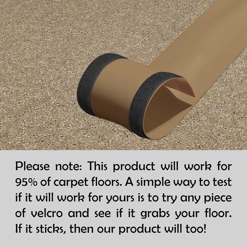 Rubber Bond Carpet Cord Cover Strips - Strong Carpet Cord Hider for Easy Cable Management - 6"x48" Cord Covers for Wires on Floor - Low Profile Carpet Cable Cover - Wire Cover for Carpet (Brown) in Kuwait