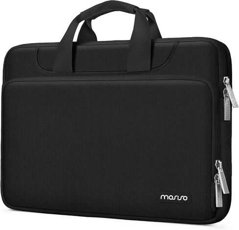 Mosiso 360 Sleeve Praptop Mostop متوافق مع Macbook Air/Pro ، 13-13.3 بوصة دفتر ملاحظات ، متوافق مع MacBook Pro 14 بوصة M4 M3 M2 M1 2024-2021 ، حقيبة الأكمام الملونة المطابقة مع حزام ، أسود in Saudi Arabia