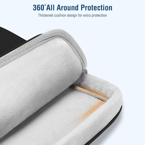 Mosiso 360 Sleeve Praptop Mostop متوافق مع Macbook Air/Pro ، 13-13.3 بوصة دفتر ملاحظات ، متوافق مع MacBook Pro 14 بوصة M4 M3 M2 M1 2024-2021 ، حقيبة الأكمام الملونة المطابقة مع حزام ، أسود in Saudi Arabia