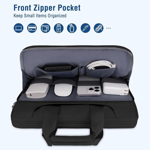 Mosiso 360 Sleeve Praptop Mostop متوافق مع Macbook Air/Pro ، 13-13.3 بوصة دفتر ملاحظات ، متوافق مع MacBook Pro 14 بوصة M4 M3 M2 M1 2024-2021 ، حقيبة الأكمام الملونة المطابقة مع حزام ، أسود in Saudi Arabia