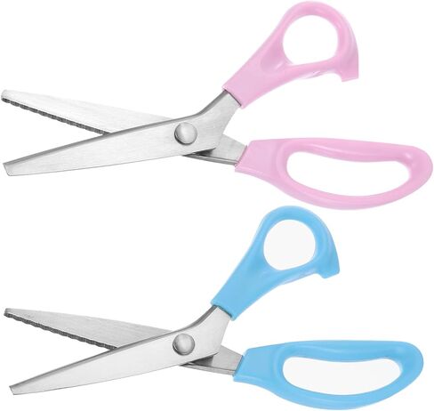 uxcell 1 Set Sewing Scissors Serrated Tailor Scissors Stainless Steel Delicate Sewing Scissors for Fabric Cutting Embroidery Sewing Handcraft Craft Art Work DIY Tool 2 Colors in Saudi Arabia