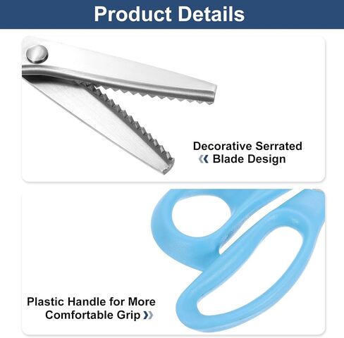 uxcell 1 Set Sewing Scissors Serrated Tailor Scissors Stainless Steel Delicate Sewing Scissors for Fabric Cutting Embroidery Sewing Handcraft Craft Art Work DIY Tool 2 Colors in Saudi Arabia