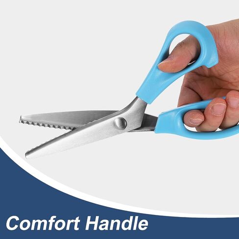 uxcell 1 Set Sewing Scissors Serrated Tailor Scissors Stainless Steel Delicate Sewing Scissors for Fabric Cutting Embroidery Sewing Handcraft Craft Art Work DIY Tool 2 Colors in Saudi Arabia