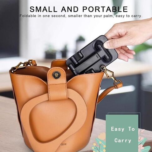 Adjustable Phone and Tablet Stand with Silicon Pad, Portable Foldable Design, Cell Phone Stand for Desk Fully Forldable Mobile Phone Holder Compatible with All Mobile Phones (Black) in Saudi Arabia