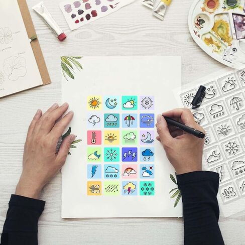 CHGCRAFT Paperclip Clear Stamps Stationery Stamprent Silicone Silicone Clear Stamp Seals for DIY Scrapbooking Photo Decoration ، 4.3x6.3inch in Saudi Arabia
