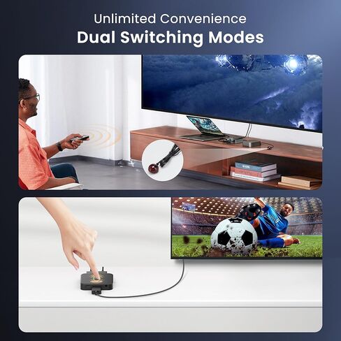 8K Display Port Switcher 2 in 1 Out, NEWCARE DisplayPort Splitter with Remote, DisplayPort Switch Supports 8K@60Hz 4K@120Hz DP 1.4, Display Port Switch Compatible with PC Laptop Monitor TV in Kuwait