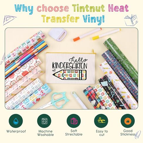 Tintnut Mardi Gras Heat Transfer Vinyl - 12 Sheets 12 x 10 inch Purple HTV Vinyl Mardi Gras Patterned HTV Heat Transfer Vinyl for T-Shirts Campatible with Cricut/Silhoutte Cameo in Saudi Arabia