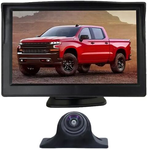 Car Side Rear View Backup Camera Reversing 5 in Monitor Reverse Image Front Parking Night Vision Rear Mirror Positive for Vehicle Waterproof IP68 Clear Night Vision Car Camera in Kuwait