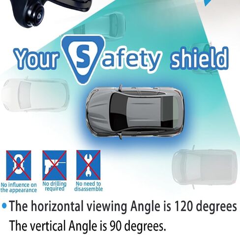 Car Side Rear View Backup Camera Reversing 5 in Monitor Reverse Image Front Parking Night Vision Rear Mirror Positive for Vehicle Waterproof IP68 Clear Night Vision Car Camera in Kuwait