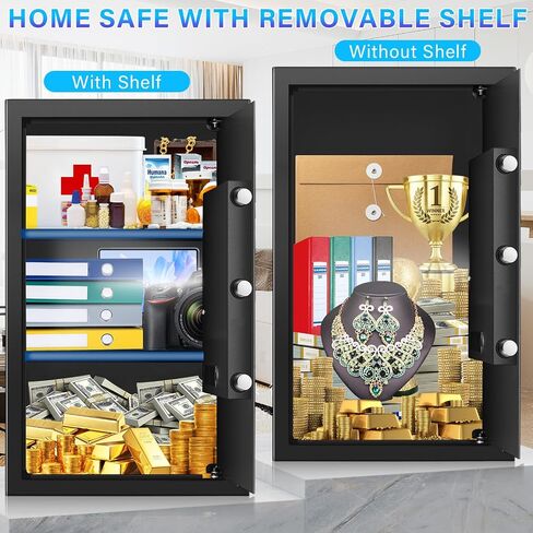 مربع آمن ، 3.0 CUFT Home Safe مع حقيبة مقاومة للماء مقاوم للماء ، مربع آمن للأمان الرقمي المضاد للسرقة مع نظام تنبيه ذكي ، رف قابل للإزالة ، وظيفة كتم ، صندوق آمن للوثائق الشخصية للمجوهرات المال in Kuwait