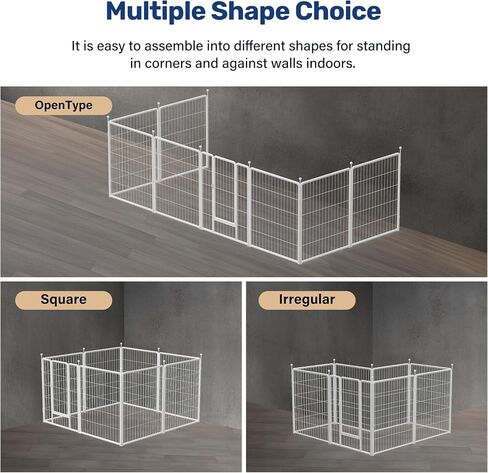 Dog Playpen 32 Inch 8 Panels, Heavy Duty Metal Pet Playpen Indoor Outdoor for Camping, Yard, RV, Garden Fence, Privacy Patio, Black in Saudi Arabia