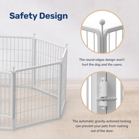 Dog Playpen 32 Inch 8 Panels, Heavy Duty Metal Pet Playpen Indoor Outdoor for Camping, Yard, RV, Garden Fence, Privacy Patio, Black in Saudi Arabia