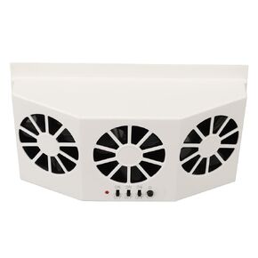 Yunseity Solar Powered Car Ventilator, ABS 1.5W 1600mA Wear Save Energy Car Exhaust Fan for Vehicle (White), Yunseity3h2tegmpg7-12