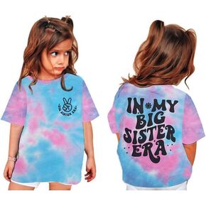 Big Sister Shirt Toddler in My Big Sister Era Tees Shirt Concert Letter Print T Shirt Retro Girls Short Sleeve Tops