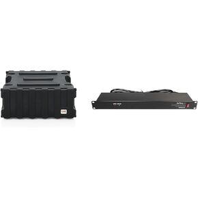 Gator 4U 19" Rack Case, StarTech 8-Outlet 1U Rack Mount Power Strip Bundle