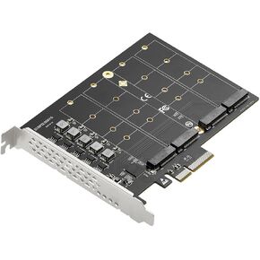 Quad Port PCIe 3.0 x4 NVMe M.2 SSD (m Key) 2280 2260 2242 2230 Adapter Card
