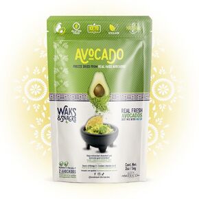 WAKS & SNACKS Freeze-Dried Avocado | 100% Fresh Hass Avocados, Perfect for Toast | Energizes Camping & Hiking Meals | Lightweight, Vegan, Gluten-Free | 2 Avocados | 2 oz, 3-Pack