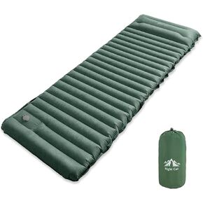 Night Cat Sleeping Pad for Camping - Ultralight Inflatable Sleeping Mat with Built-in Pillow & Foot Pump
