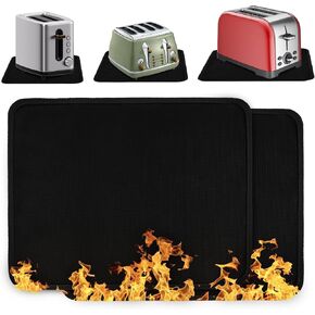 Resistant Heat Mat for Countertop - 2PCS Hot Pad Glass Fiber for Toaster - 15'' X 18'' Kitchen Heat Resistant Mat for Air Fryer,Blender,Coffee Maker,Toaster,Oven - Fireproof and Non-stick Coating