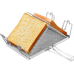 Stainless Steel Foldable Portable Camping Stovetop Toaster - Perfect for Hiking, Picnic and Outdoor Use