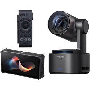 OBSBOT Tail 2 PTZR NDI Camera 4K Bundle Talent & Remote Controller, Pro AI Tracking, 1/1.5" CMOS, 50MP, 5X Optical Zoom, 12X Hybrid Zoom, SDI/HDMI/IP/USB 3.0 Output, Live Streaming Camera