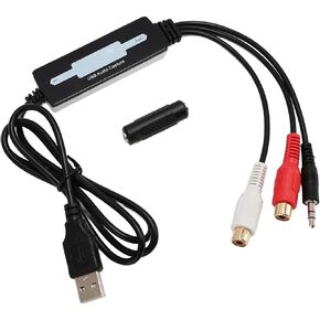USB Card, Professional Left and Right Channel Stereo Sound Device with Audacity Editing Software, Compact Sound Card for CD Record Tape