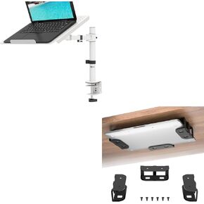WALI Under Desk Laptop Mount, Storage Shelf Holder for Laptop, Tablet, Keyboard and Other Devices, 3 Parts Design Prevents Device from Sliding