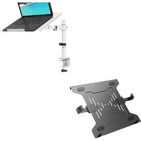 WALI Universal Adjustable Laptop Mount Holder for Notebook up to 15.6 inch, Adapt to Mounting Holes 75mm and 100mm, with Vented Cooling Platform Tray