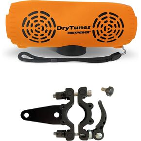 DryTunes | Outdoor | Portable | Waterproof (IP67) |Floating | Bluetooth Speaker Bundle | Party Button | Kayaks | Paddleboards | Home | Travel | Magnetic Base | Up to 40 hours playtime (Orange)