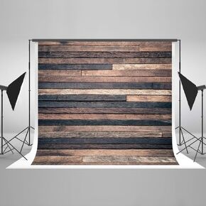 Kate7ft(W) x5ft(H) Dark Wood Photography Backdrop Retro Brown Wooden Photo Background Potrait Photo Studio Props for Photography Free Wrinkle Cotton Cloth