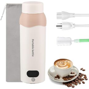 Protable Travel Electric Kettle Small Water Boiler 450ml Plug in Water Heater 316 Stainless Steel with Bag