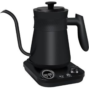 Electric Kettles, 0.8L Gooseneck Electric Kettle, ±1℉ Temperature Control, Quick Heating, Stainless Steel Inner,for Pour Over Coffee, Brew Tea, Boil Hot Water, Black