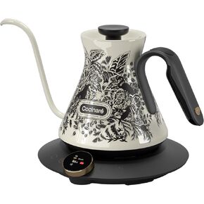 غلاية Cocinare M6 Pro Electric Groencheck مع تصميم يغير اللون ، ± 0.5 ℉ التحكم في درجة الحرارة لقهوة وتشاي الصب ، والداخلية المقاوم للصدأ ، وتدفئة سريعة للماء المغلي (الغابة)
