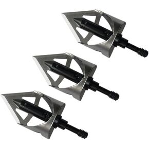Pack of 3 100 Grain Broadheads Steel Circular Arc Blades Arrowhead Archery Target Hunting