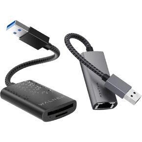 WALNEW USB 3.0 Ethernet Adapter & SD 4.0 WALNEW USB 3.0 Memory Card Reader Bundle