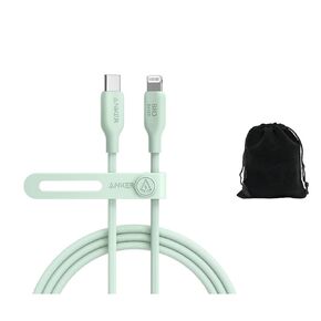 Anker 542 Bio-Nylon USB-C to Lightning Cable 10FT, Eco-Friendly Fast Charging Cable, Supports 30W Power Delivery for iPhone, iPad, and More, Heavy-Duty, Green - 15,000 Bend Lifespan, Includes Pouch