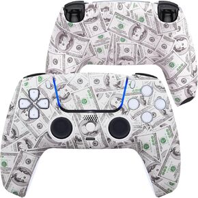 eXtremeRate Luna Redesigned Front Shell Touchpad Compatible with ps5 Controller BDM-010 020 030 040 050, Replacement Bottom Shell Back Cover Compatible with ps5 Controller - The 100 Cash Money