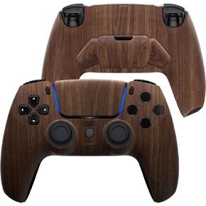 eXtremeRate Luna Redesigned Black Front Shell Touchpad Compatible with ps5 Controller BDM-010 BDM-020 BDM-030, Redesigned Programable 4 Back Buttons RISE4 Remap Kit for PS5 Controller BDM 010 BDM 020