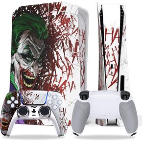 eXtremeRate eXcover Clown Hahaha Top Bottom Cover Compatible with PS5 Console Disc Edition, Replacement Faceplate Shells & Bottoms Shell Case Compatible with PS5 Controller BDM-010 020 030 040 050