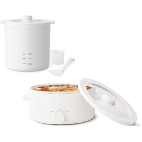 3L Electric Pot & 1.2L Mini Rice Cooker, Multi-function Electric Cooker, Rapid Heating and Overheating Protection